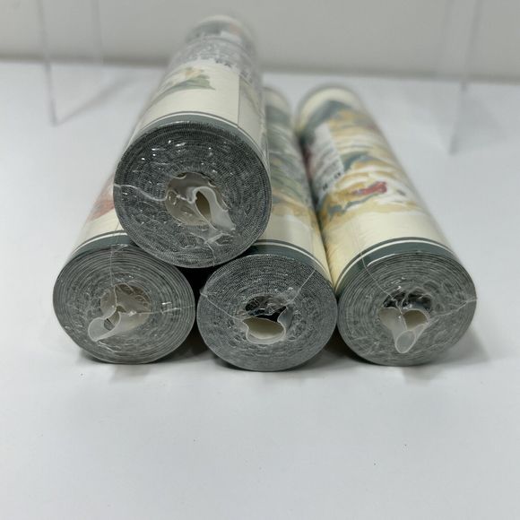 York Prepasted Wallpaper Border Floral Cottage Pink Rose Grandma Core Lot Of 4 - Picture 4 of 4